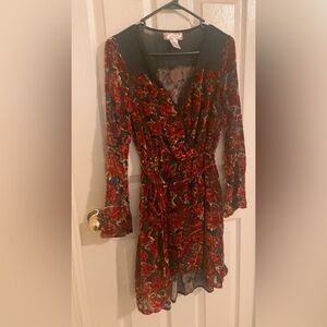 Band of Gypsies Red and Black Floral Dress